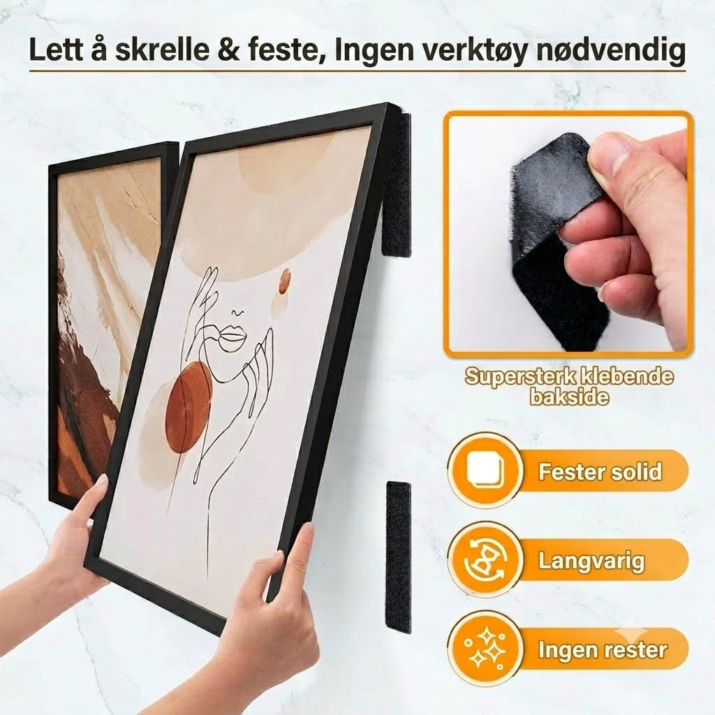 Kraftig selvklebende borrelås (1 sett med 20 stk.)