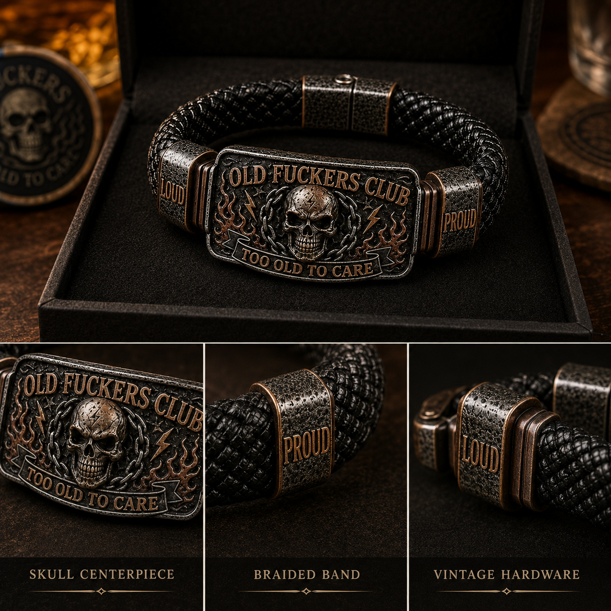 ☠️ Gamlegutta-klubben & Vill & Fri 🪓 | 2026 Limited Edition Vintage Armbånd