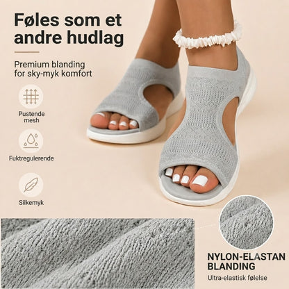 Komfortable og pustende flate sandaler