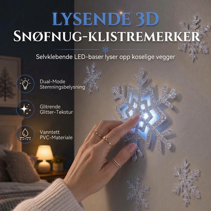 Selvlysende wallstickers med snøfnugg