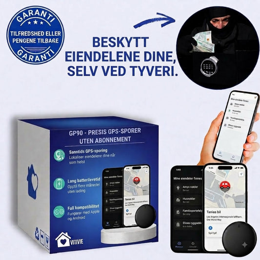 GP90 – Nøyaktig GPS-tracker uten abonnement (Android/iOS)