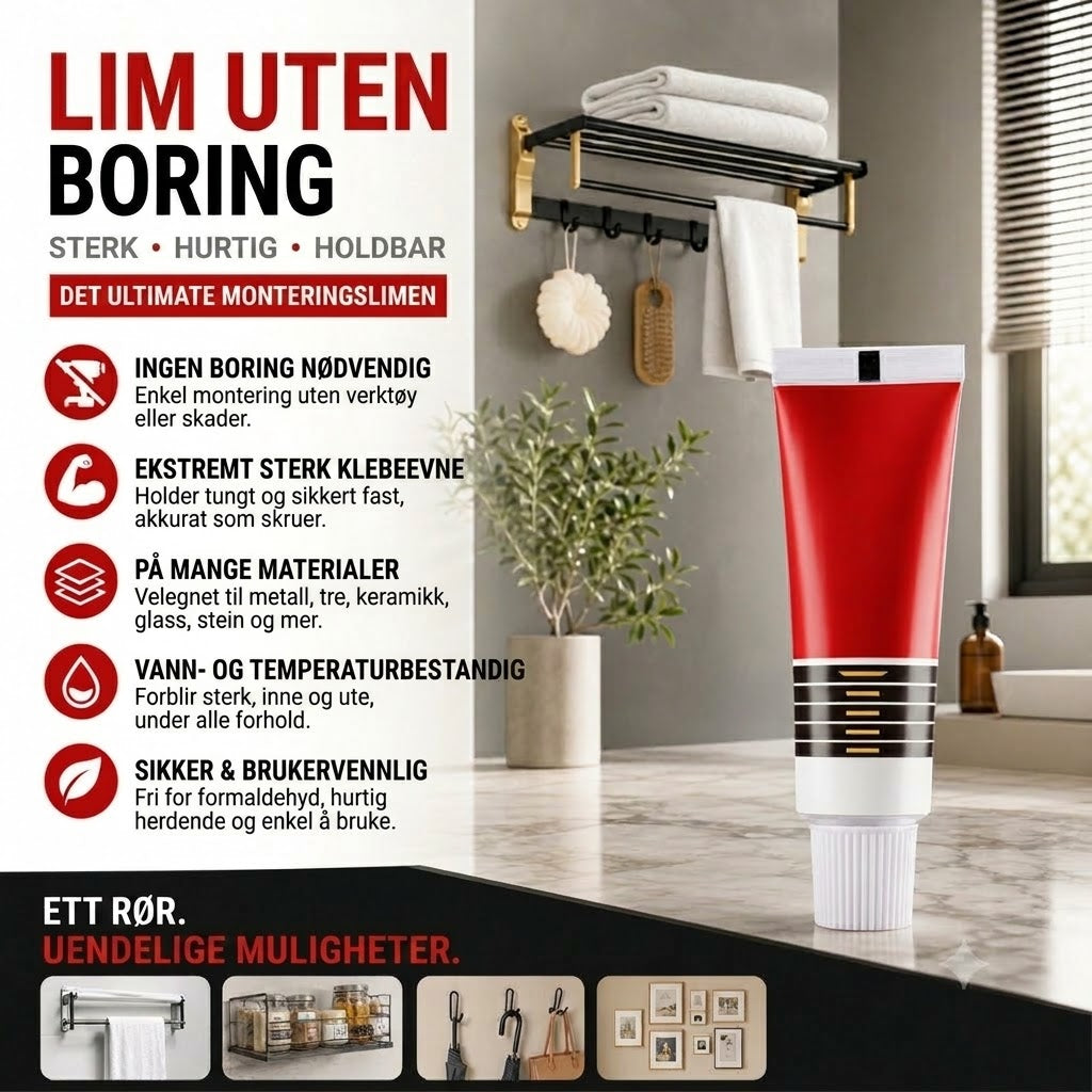 🔥📢 Tidsbegrenset tilbud: Kjøp 1, få 1 gratis! ✨ Sømløse klebeputer – sterkt feste uten å bore, for alle dine monteringsbehov! ✨