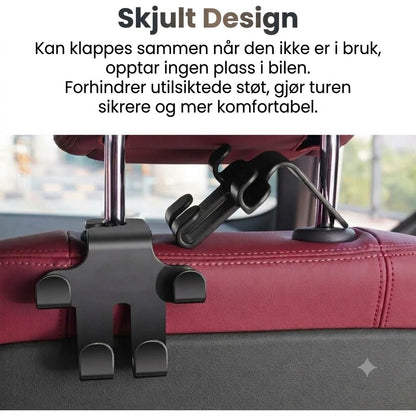 Kroker til bilnakkestøtte (2-pakning)