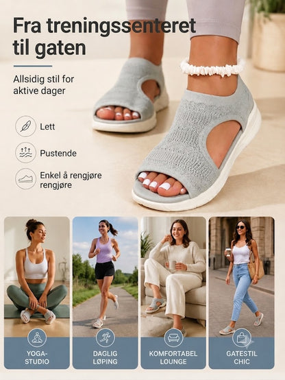 Komfortable og pustende flate sandaler