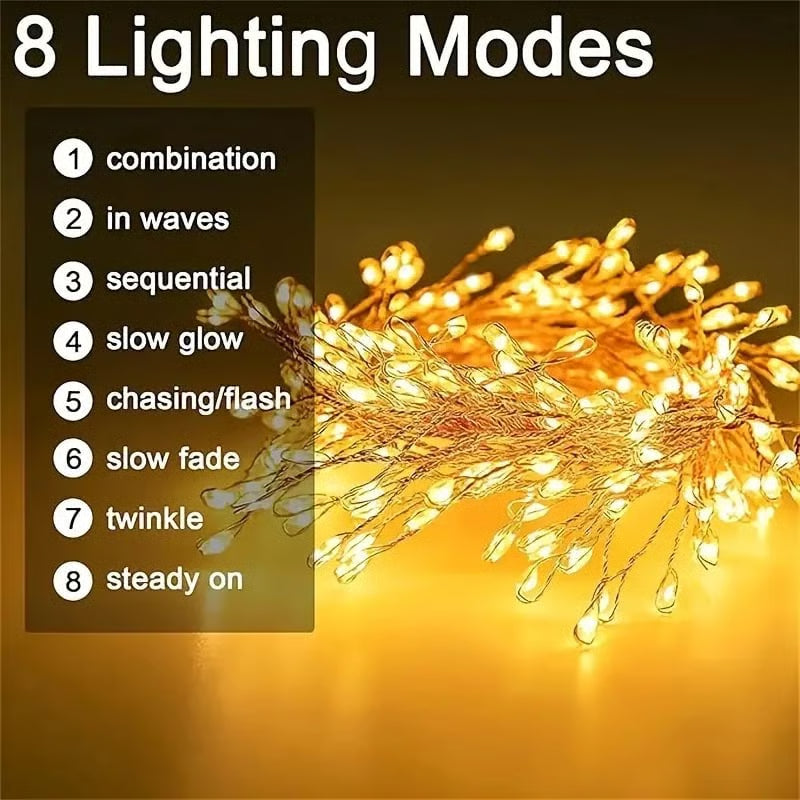 LED-lyslenke i kobbertråd med klyngeeffekt