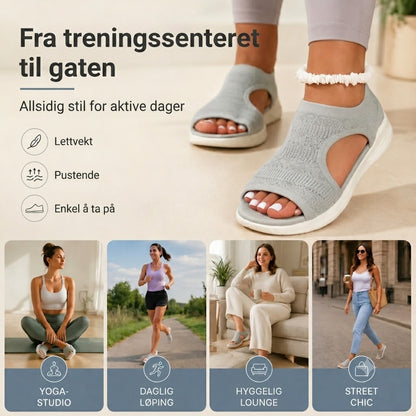 Komfortable og pustende flate sandaler