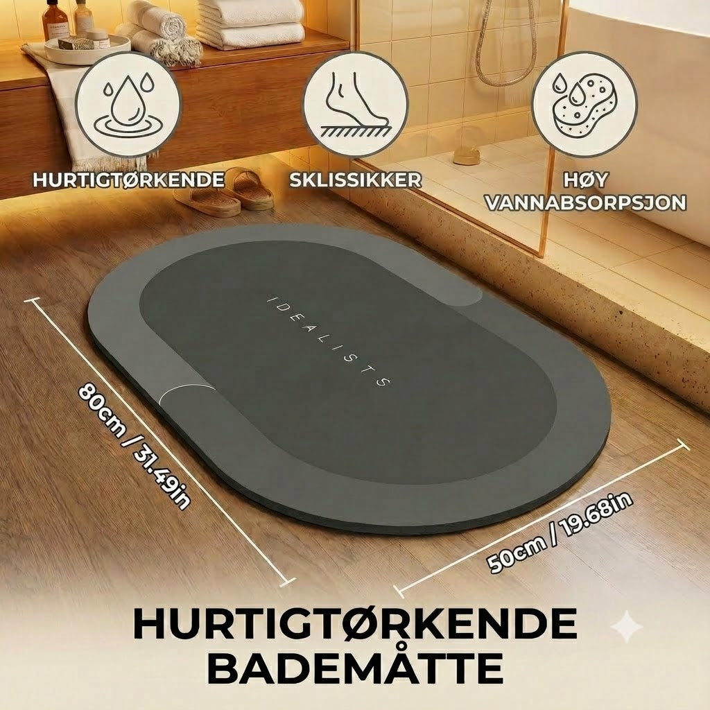 Hurtigtørkende badematte
