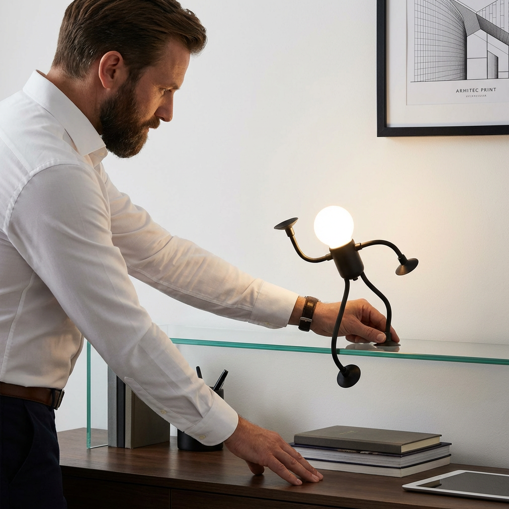 LED-lys med sugekopp — morsomt design, med utskiftbare sugekopper, kan brukes til dekorasjon.