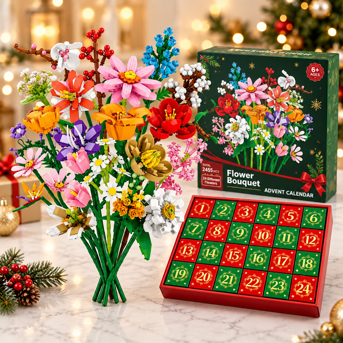"Bloom & Build" julekalender – Bygg din egen magiske julebukett