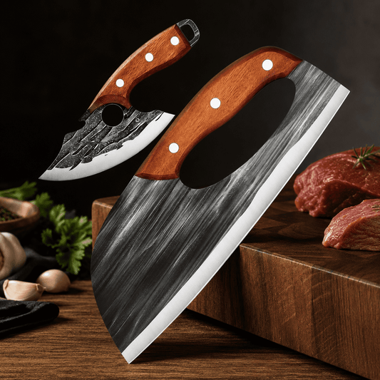 🔪 Førsteklasses kjøttknivsett (2-deler) – Ekstremt skarpe, perfekt for BBQ, grilling og matlaging.
