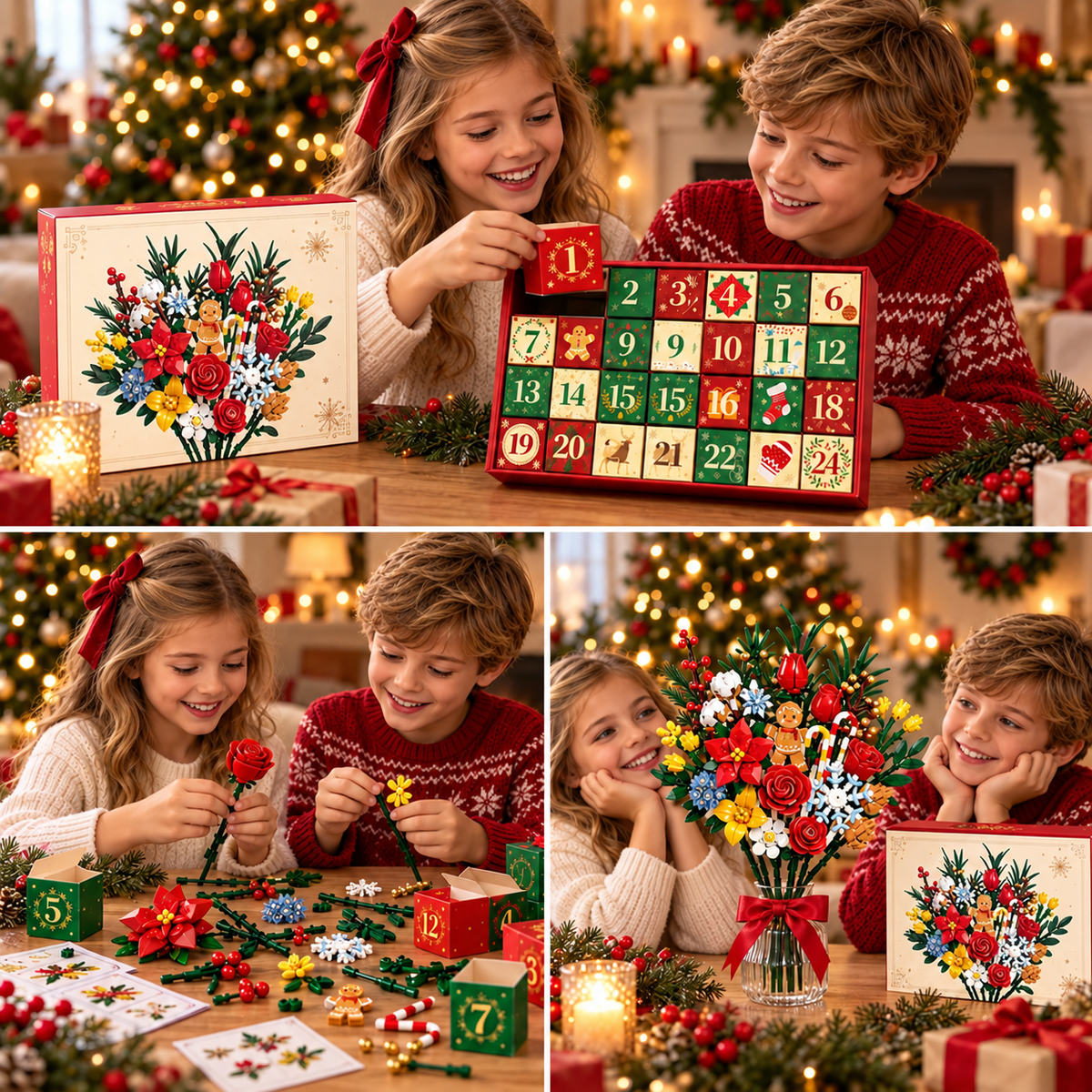 "Bloom & Build" julekalender – Bygg din egen magiske julebukett