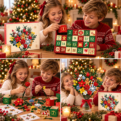 "Bloom & Build" julekalender – Bygg din egen magiske julebukett