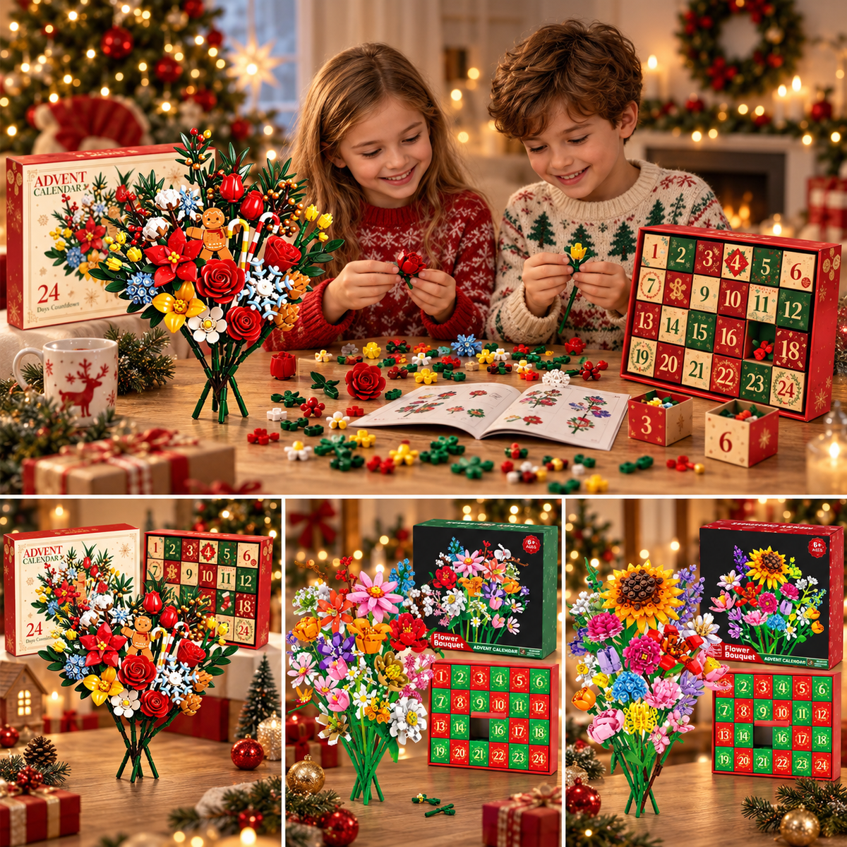 "Bloom & Build" julekalender – Bygg din egen magiske julebukett