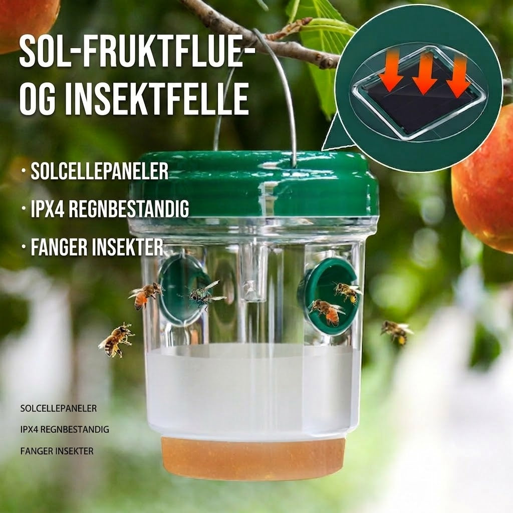 Solcelledrevet hengende vepsefelle og fluefanger