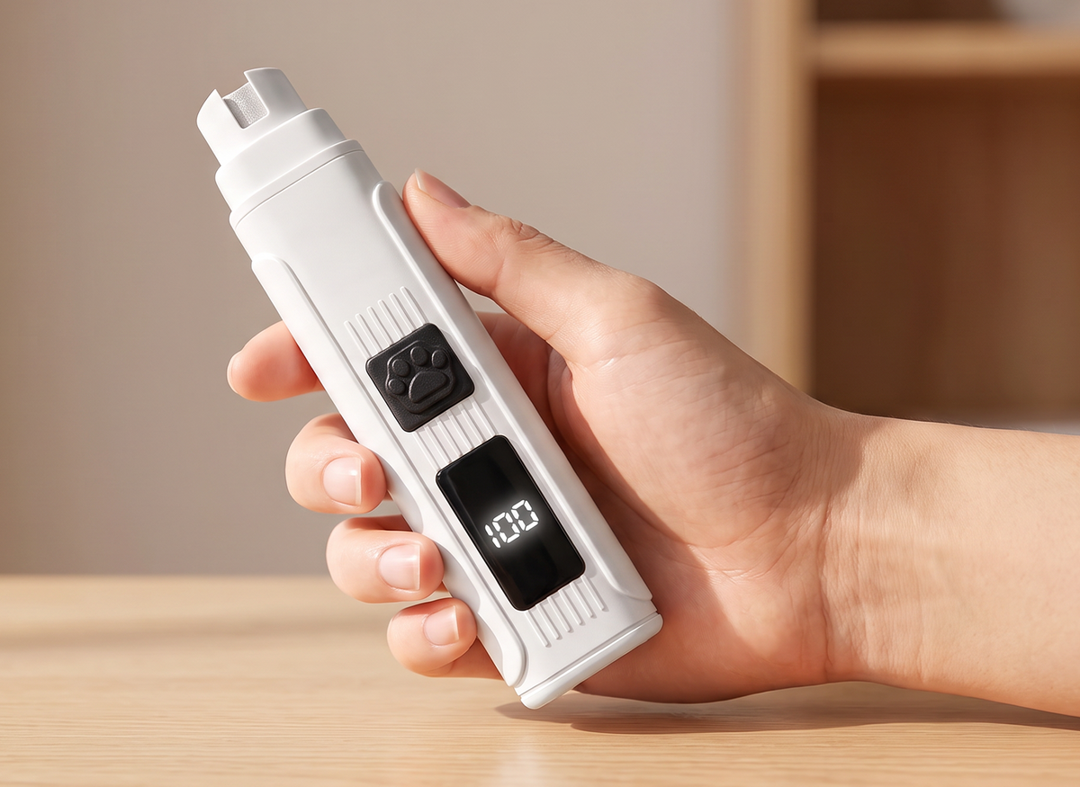 Elektrisk klosliper for kjæledyr med LED-strømindikator