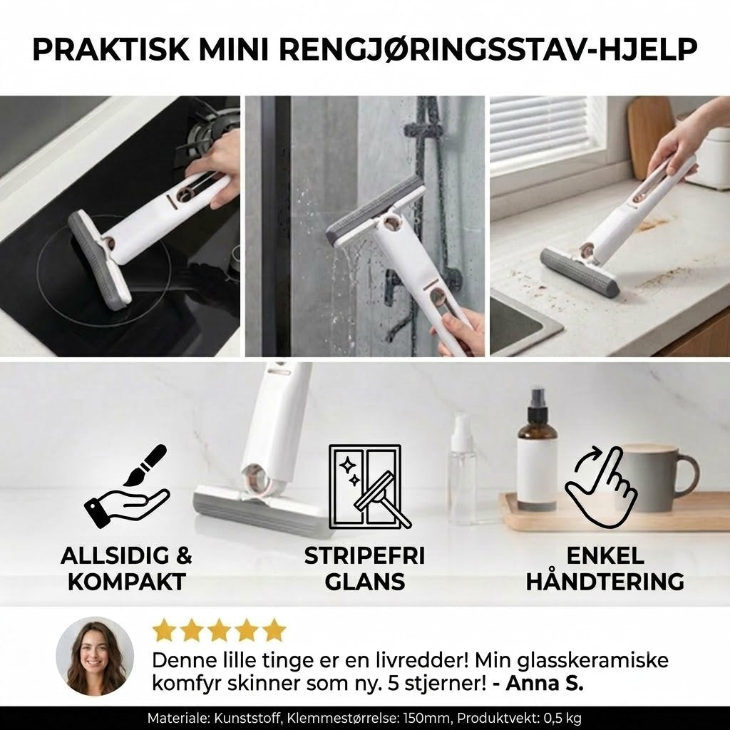 Praktisk mini rengjøringspinne – multifunksjonell rengjøringsbørste for vanskelig tilgjengelige hjørner og kanter