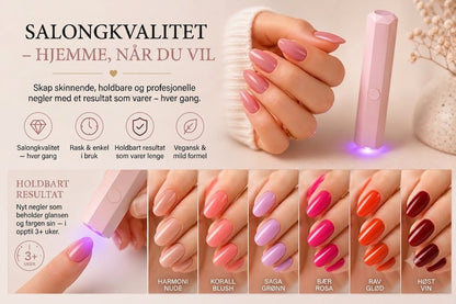 SalonPen – 3-i-1 neglepenn (med UV-lampe) – 6-pakning