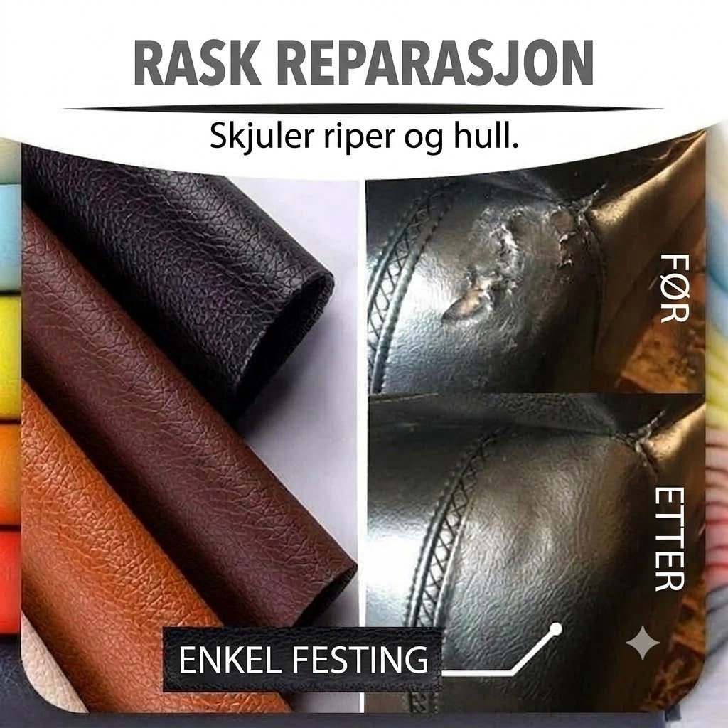 🛋️ Selvklebende reparasjonssett for skinn