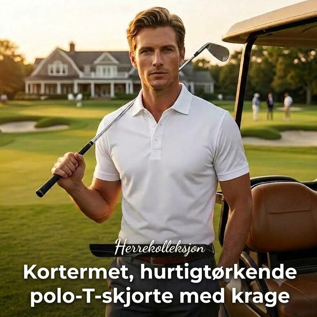 Kortermet poloskjorte til herre – Sportslig slim-fit