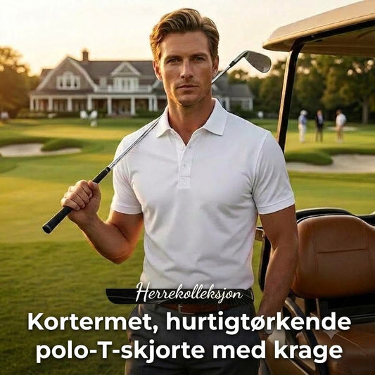 Kortermet poloskjorte til herre – Sportslig slim-fit