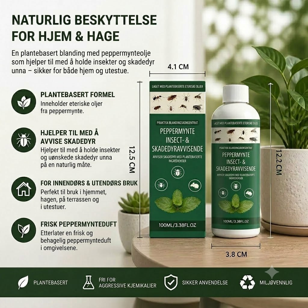 MOONSPRY Peppermynte Insektspray – Kan brukes både innendørs og utendørs, et insektsmiddel som egner seg for soverom og hager.