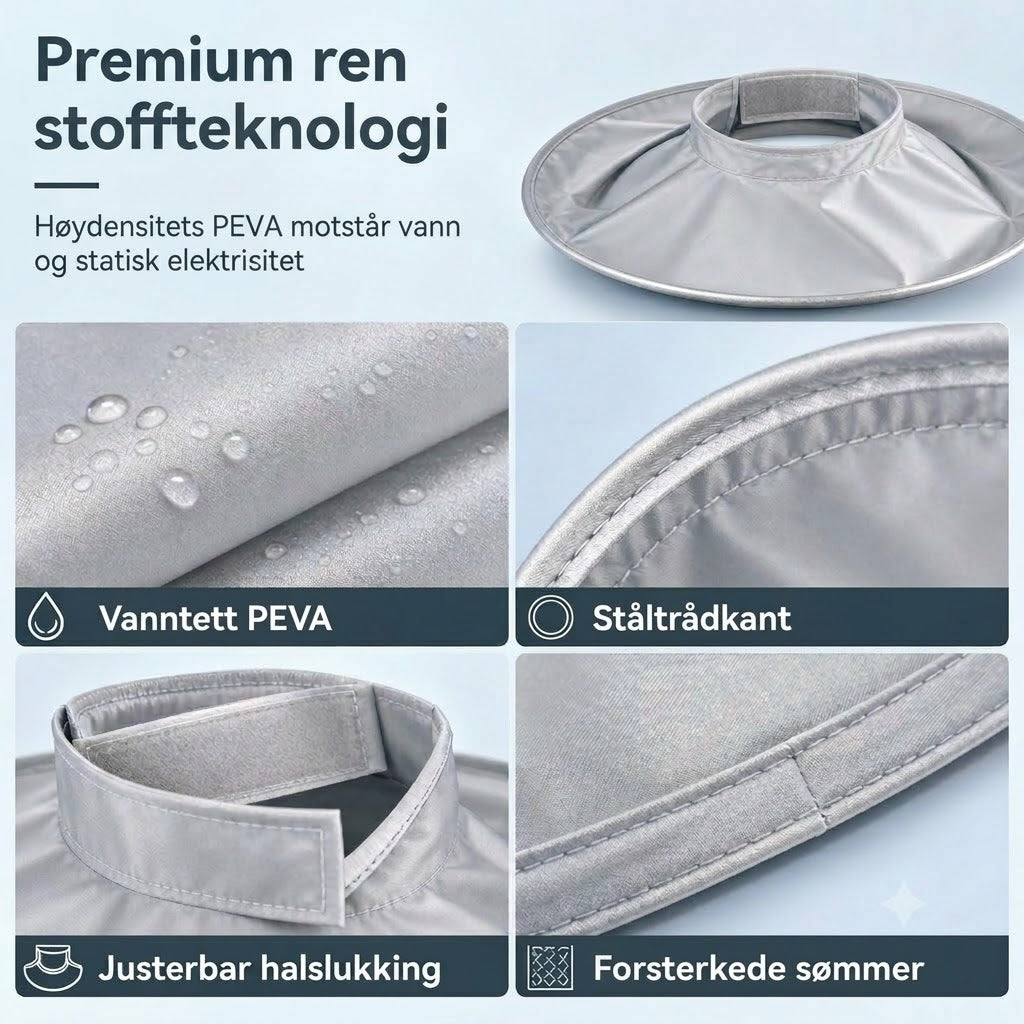 Vanntett klippekappe med oppsamler – Sammenleggbar paraply-klippekappe for hjemmeklipping