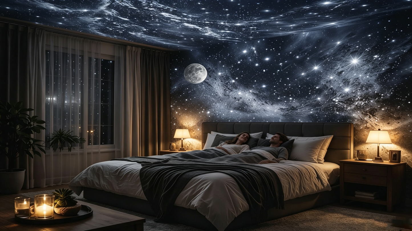 🔌 Plug-and-play HD nattlys med stjernehimmel- og havprojeksjon 🥳⭐