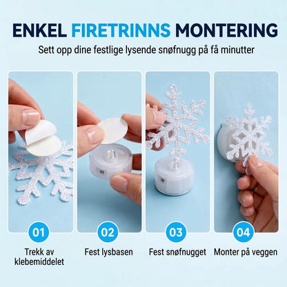 Selvlysende wallstickers med snøfnugg