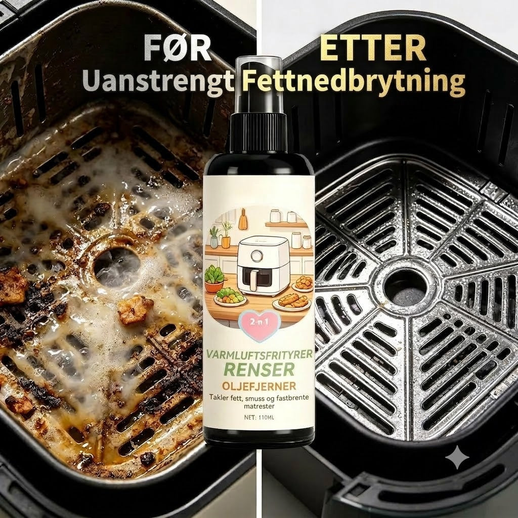 2-i-1 Airfryer-rengjøringsmiddel og avfettingsspray