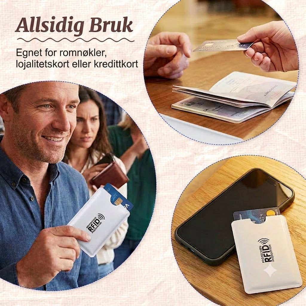 RFID-blokkerende kredittkortetui / Antiskimming-kortbeskytter