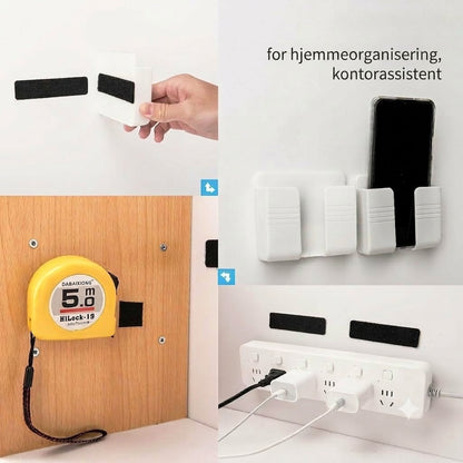 Kraftig selvklebende borrelås (1 sett med 20 stk.)