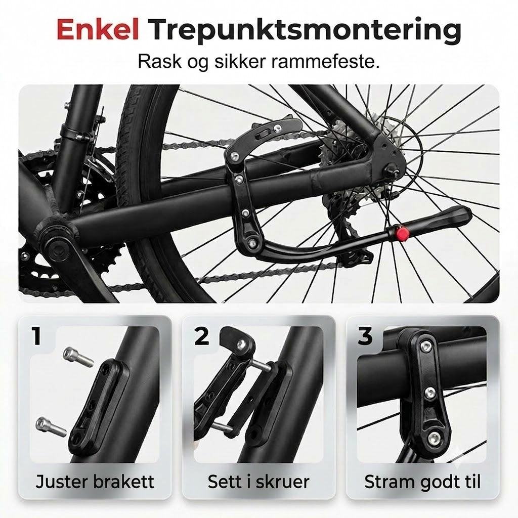 🚲 Justerbar sykkelstøtte | Passer til 24-29 tommers sykler