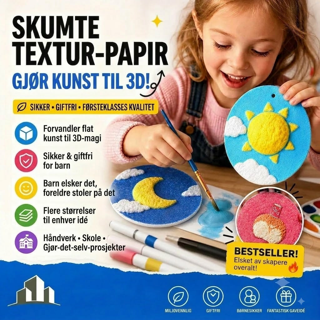 👩‍🎨🔮 Sikkert skumpapir (mosegummi) for barn – mykt og fleksibelt, ideelt for kreative prosjekter, læring og barnehåndverk 🎁✂️