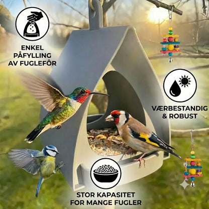 Hengende fuglemater – Stor kapasitet, ideell for hager og balkonger