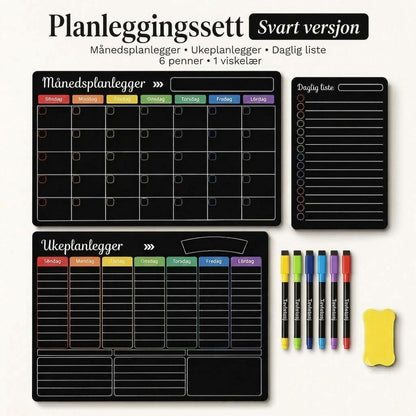 Magnetisk familieplanlegger – Måneds-, uke- og dagsplan
