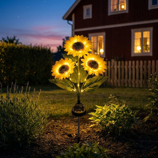 🌻 Solcelledrevet solsikke-hagelys – Ser ut som en ekte solsikke