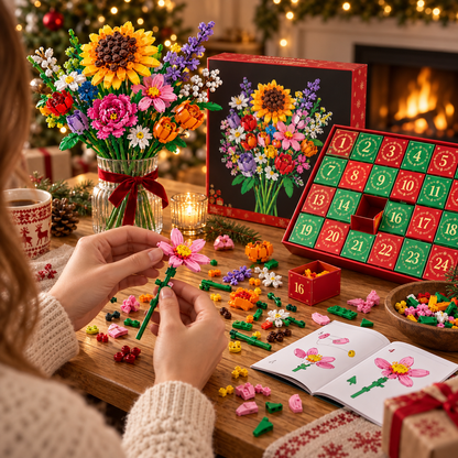"Bloom & Build" julekalender – Bygg din egen magiske julebukett