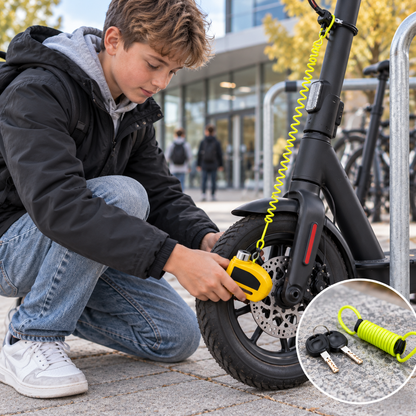 110 dB skivebremselås med alarm – Passer for sykler, mopeder og motorsykler