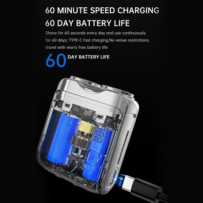 💥 50 % rabatt 🔥 Bærbar mini elektrisk barbermaskin for menn
