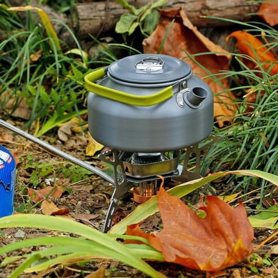5800W Vindtett gassbrenner for camping – med piezotenning og gassboksadapter
