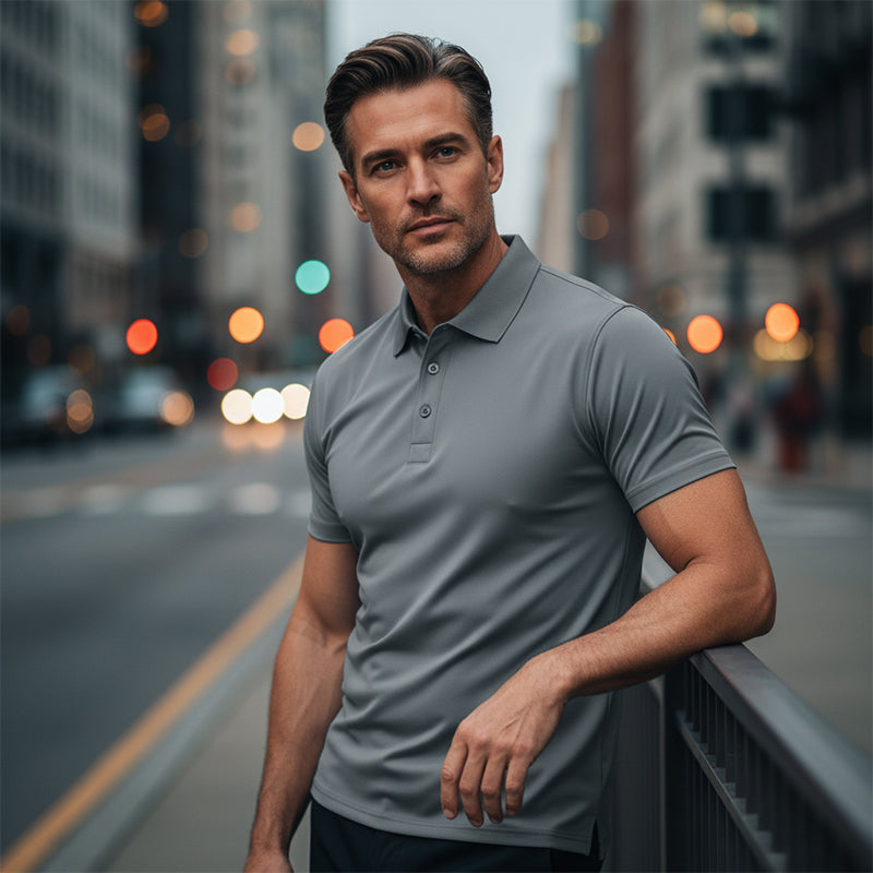 Kortermet poloskjorte til herre – Sportslig slim-fit