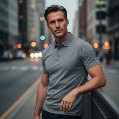Kortermet poloskjorte til herre – Sportslig slim-fit