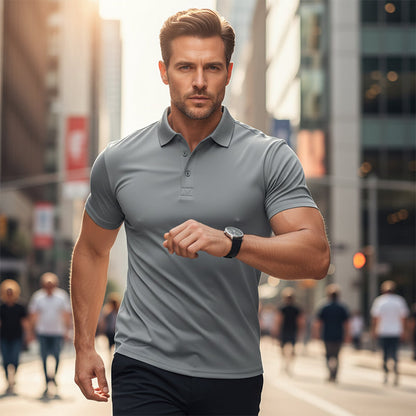 Kortermet poloskjorte til herre – Sportslig slim-fit