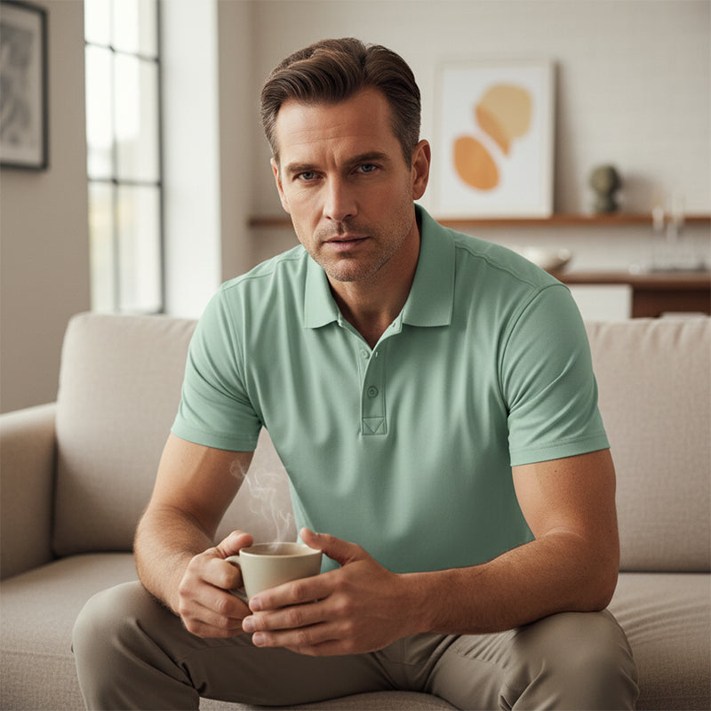 Kortermet poloskjorte til herre – Sportslig slim-fit