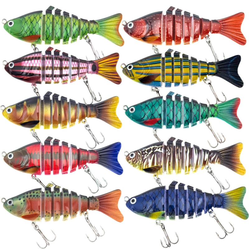 🎣 Spar 50 %! 🐟 Flerdelt bionisk swimbait / wobbler for fiske