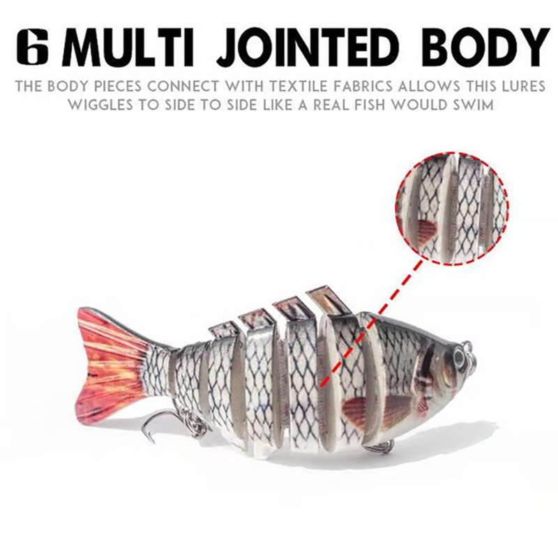 🎣 Spar 50 %! 🐟 Flerdelt bionisk swimbait / wobbler for fiske