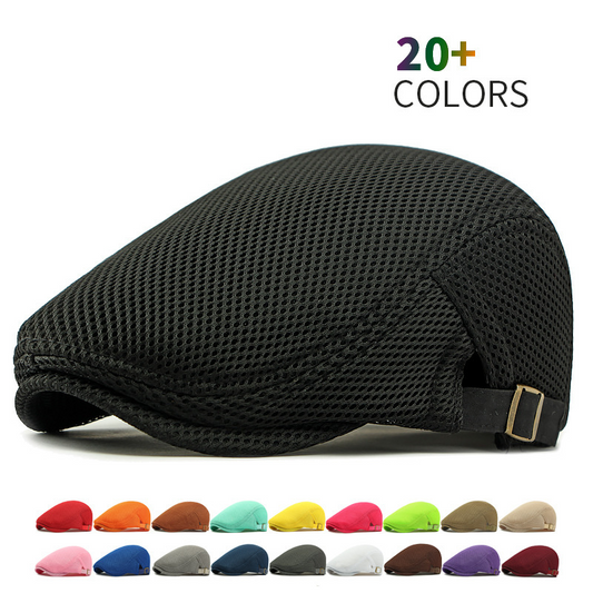 Pustende flat cap med justerbar stropp