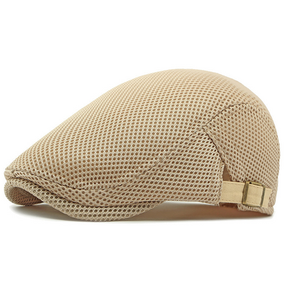 Pustende flat cap med justerbar stropp