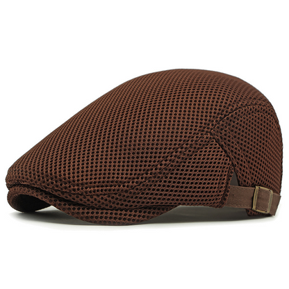 Pustende flat cap med justerbar stropp