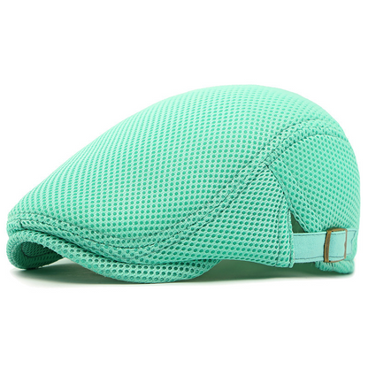 Pustende flat cap med justerbar stropp